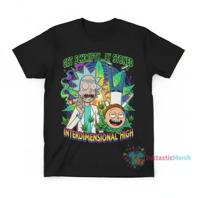 Rick and Morty Smoking Weed Stoned T-Shirt - Durable & Vibrant