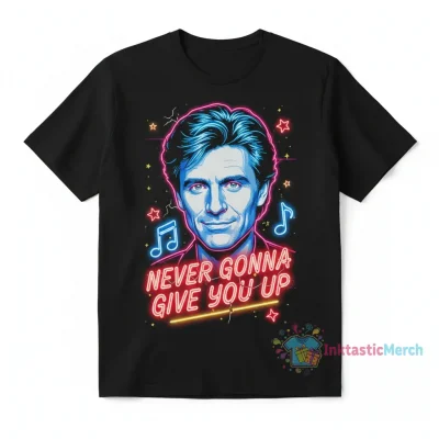 Rick Astley Neon Sign Graphic T-Shirt