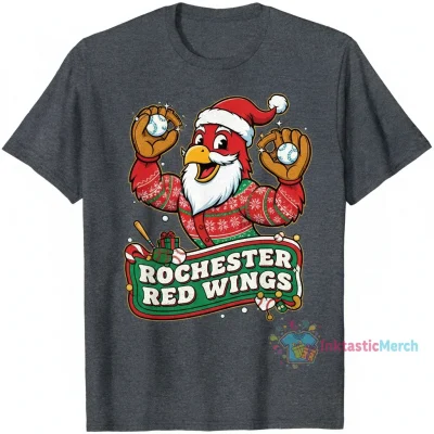 Rochester Red Wings Holiday Christmas Mascot T-Shirt