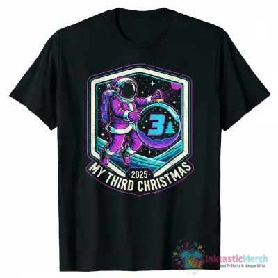 Santa Claus My Third Christmas Personalized Ornament - High Quality Printed T-Shirt