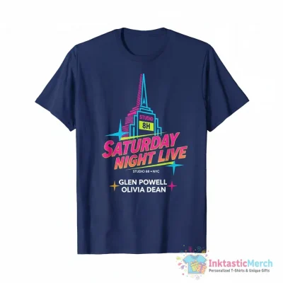 Saturday Night Live studio 8h New York city Glen Powell Olivia Dean shirt - High Quality Printed T-Shirt