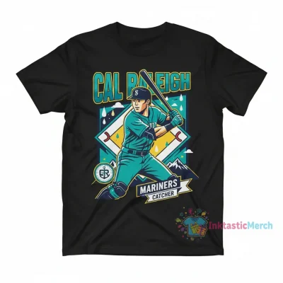Seattle Mariners Cal Raleigh Topps Baseball Card Player T-Shirt