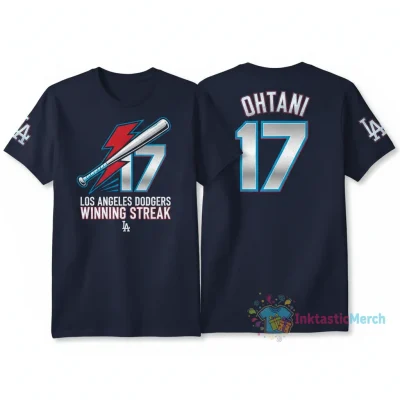 Shohei Ohtani 17 Dodgers 'Winning Streak' 2-Sided Tee