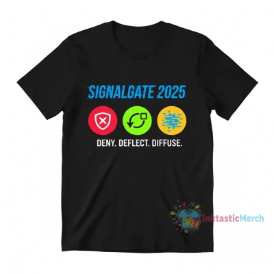 SignalGate 2025 Emojis : Deny, Deflect, Diffuse Essential T-Shirt