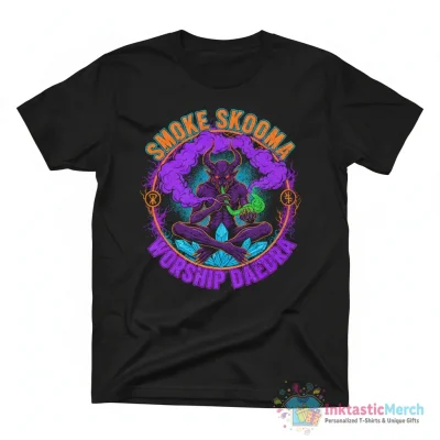 "Smoke Skooma Worship Daedra T-Shirt" Essential T-Shirt for Sale by ThanhDao - High Quality Printed T-Shirt