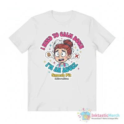 "Smosh Pit: Angela Giarratana I Need to Calm Down I'm an Adult Sticker" Essential T-Shirt for Sale by kittenmittons - High Quality Printed T-Shirt