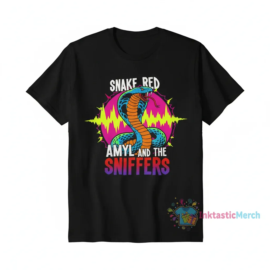 Amyl and The Sniffers Snake Red Tee 1 Amyl and The Sniffers Snake Red Tee