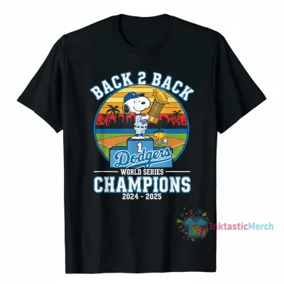 Snoopy Peanuts LA Dodgers Back-to-Back 2025 World Series Champions Commemorative Ornament