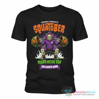 Sorinex Presents Squatober Squats Never Stop Funny For Gymer, Halloweein Gift For Workout Essential T-Shirt