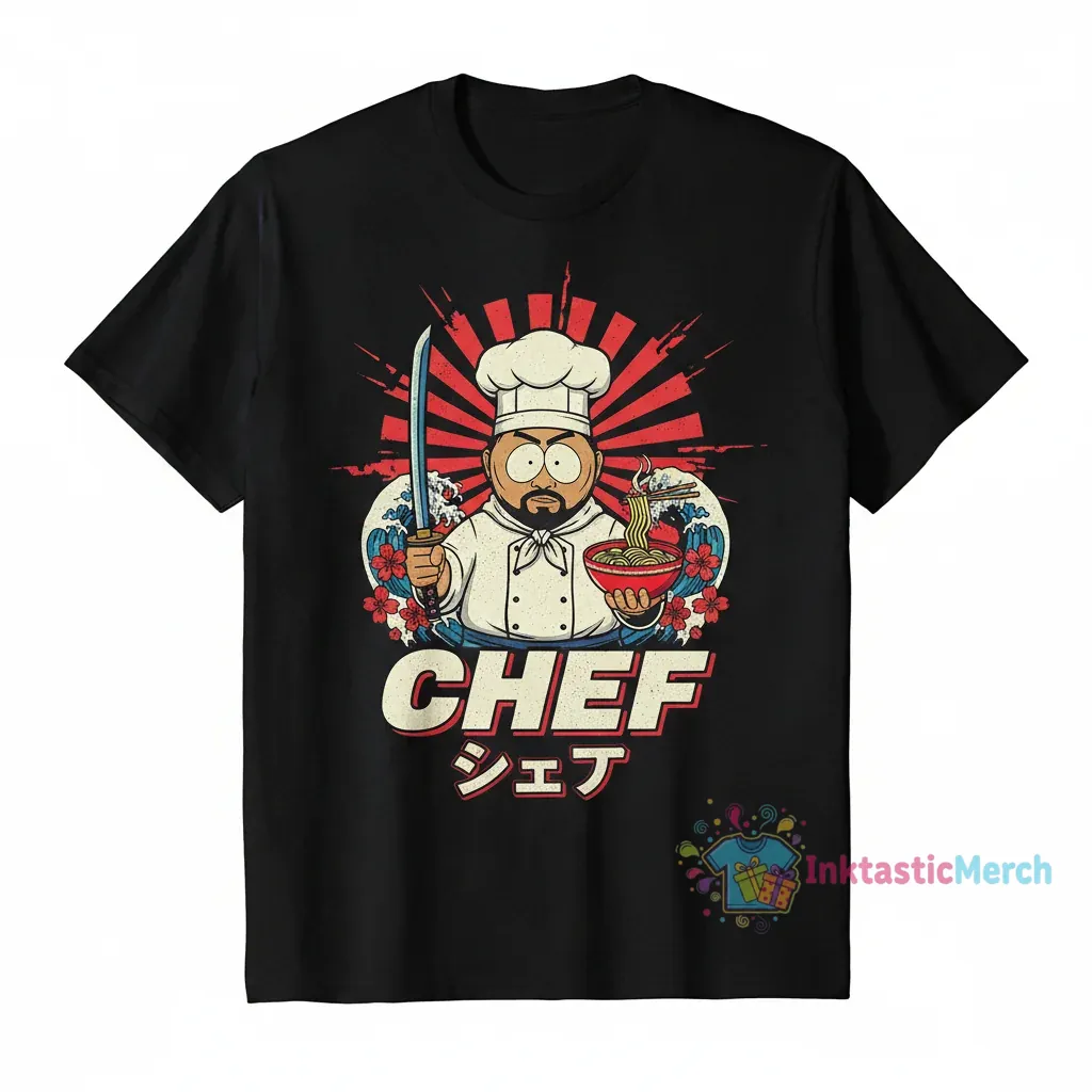 South Park Chef Retro Japanese Essential T-Shirt 1 South Park Chef Retro Japanese Essential T-Shirt