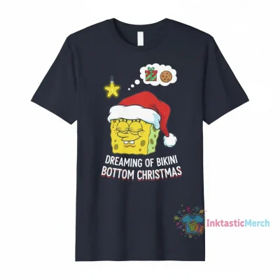 SpongeBob SquarePants Santa Hat Dreaming Of Christmas" Essential T-Shirt