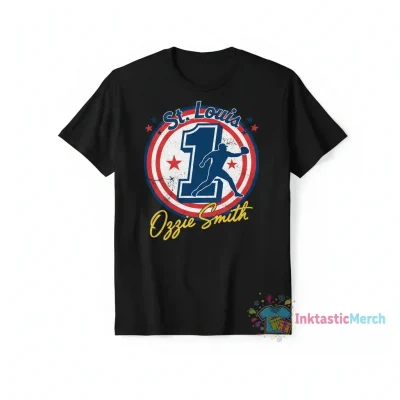 St. Louis Cardinals Ozzie Smith #1 Signature Circle T-Shirt