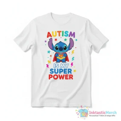 Stitch superman autism is my super power shirt - High Quality Printed T-Shirt