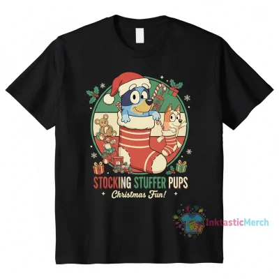 Bluey & Bingo Christmas Pups Stocking Stuffer T-Shirt