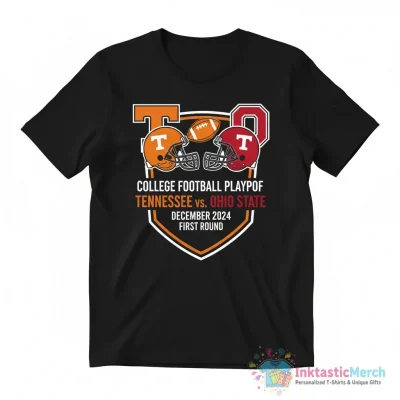 Tennessee Volunteer vs Ohio State Buckeyes Black College Football Playoff shirt - High Quality Printed T-Shirt