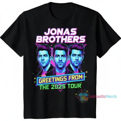 Jonas Brothers 2025 Tour Faces Greetings T-Shirt - Official Fan Merchandise