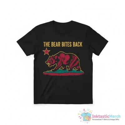 The bear bites back California bear flag shirt - High Quality Printed T-Shirt
