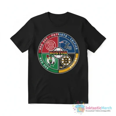 The Boston Sports Red Sox X New England Patriots X Celtics X Bruins Logo Shirt - High Quality Printed T-Shirt