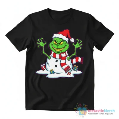 The Grinch Snowman Ornament - High Quality Printed T-Shirt