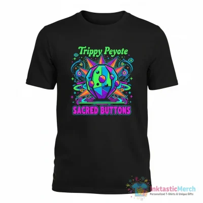 "Trippy Peyote Cactus" Essential T-Shirt for Sale by Sacred-Buttons - High Quality Printed T-Shirt
