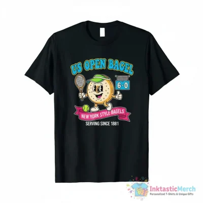 "US Open Tennis Bagel - New York Style Bagels Serving Since 1881 - Funny Tennis" Essential T-Shirt for Sale by FmStyleArt - High Quality Printed T-Shirt