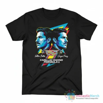 Valtteri Bottas and Sergio Perez Cadillac Formula 1 Team signatures shirt - High Quality Printed T-Shirt