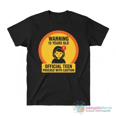 "Warning Teenager Funny 13 Years Old Caution Official Teen" Essential T-Shirt for Sale by 74ninetees - High Quality Printed T-Shirt