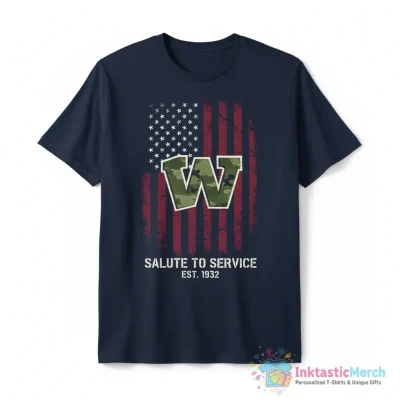 Washington Commanders veterans day salute to service est 1932 shirt - High Quality Printed T-Shirt