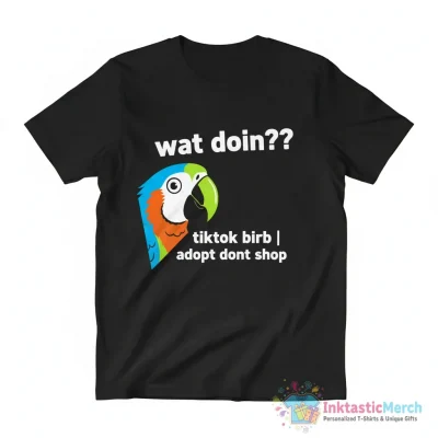 "wat doin?? | tiktok birb birdblr birds parrot parrots | hamlet what doing | adopt dont shop" Essential T-Shirt for Sale by politeillusts - High Quality Printed T-Shirt