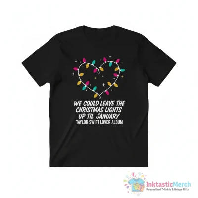 "We could leave the Christmas lights up til January Taylor Swift Lover Album" Essential T-Shirt for Sale by bombalurina - High Quality Printed T-Shirt