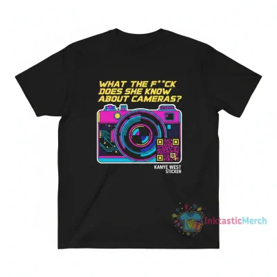 What the f***k does she know about cameras? - Kanye West QR code sticker" Essential T-Shirt