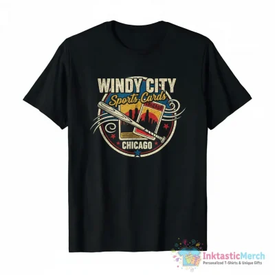 Windy city sports cards Chicago logo shirt - High Quality Printed T-Shirt