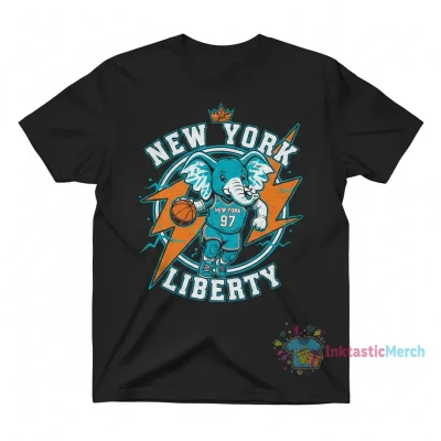 New York Liberty Ellie the Elephant WNBA Mascot T-Shirt