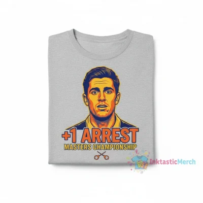 Funny Scottie Scheffler Mug Shot T-Shirt - The "+1 Arrest" Tee