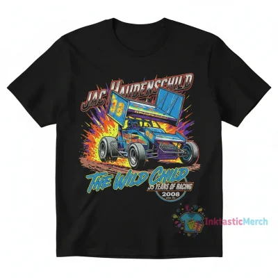 2008 Jac Haudenschild 'The Wild Child' 35 Years Racing Sprint Car Men's Black Heavyweight T-Shirt