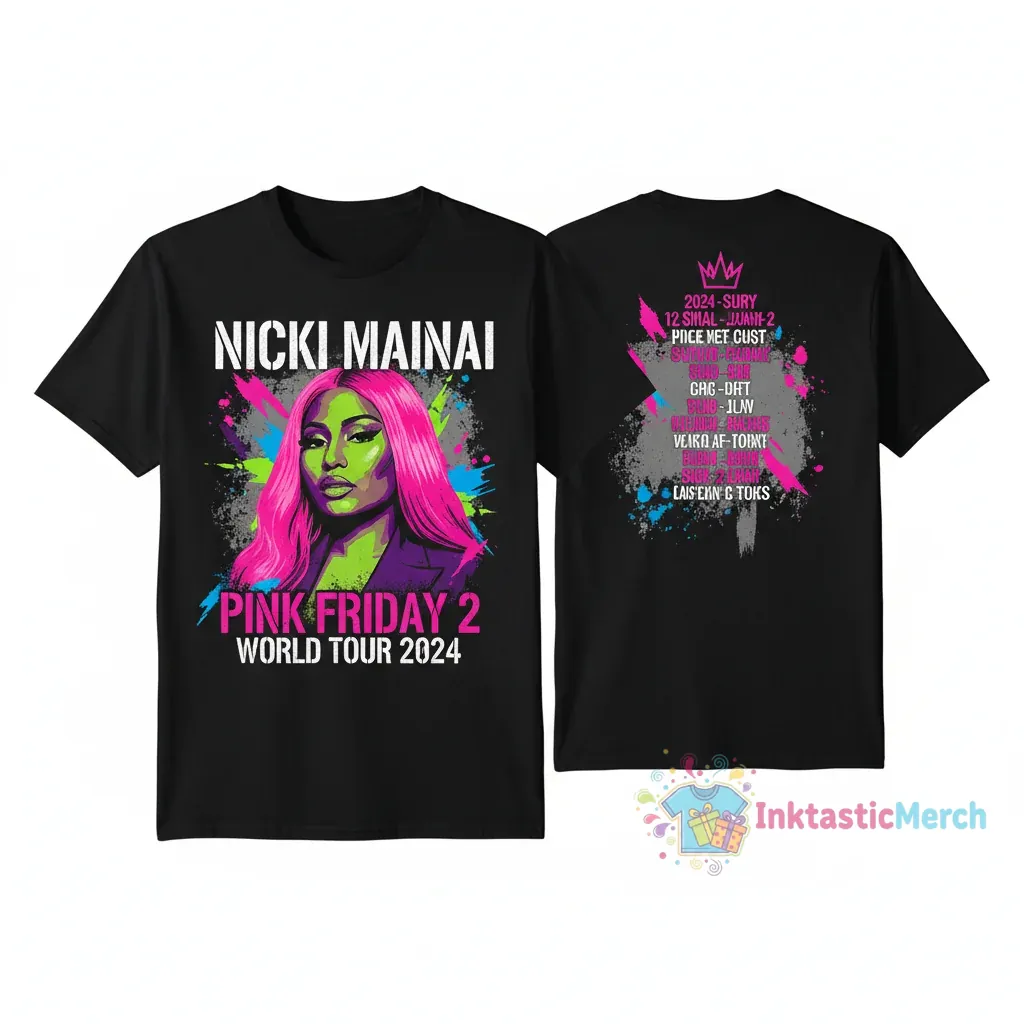 2024 Nicki Minaj Tour Heavyweight T-Shirt - Black (Size S) 1 2024 Nicki Minaj Tour Heavyweight T-Shirt - Black (Size S)