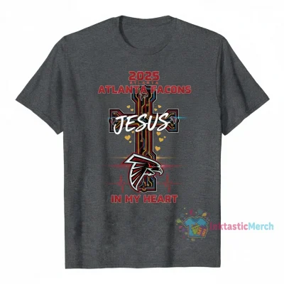 2025 Atlanta Falcons Jesus Heart T-Shirt - Fan Apparel