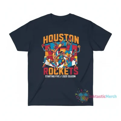 2025 NBA Houston Rockets Starting 5 Graphic T-Shirt