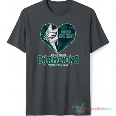 2025 NFC East Division Champions Philadelphia Eagles Diamond Heart T-Shirt