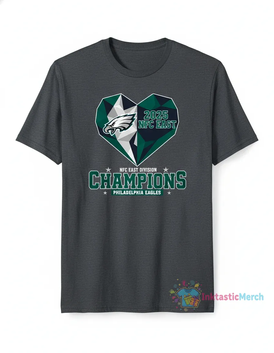 2025 NFC East Division Champions Philadelphia Eagles Diamond Heart T-Shirt 1 2025 NFC East Division Champions Philadelphia Eagles Diamond Heart T-Shirt
