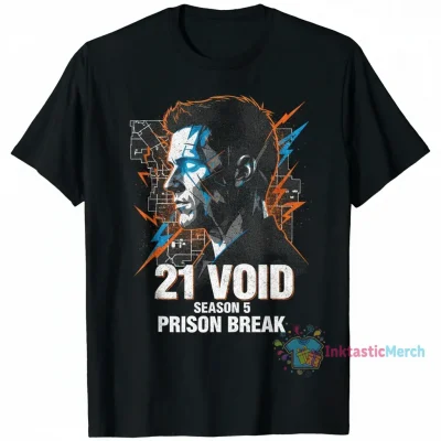 Michael Scofield Season 5 "21 Void Prison Break" Heavyweight Men's T-Shirt - Black (Size S)