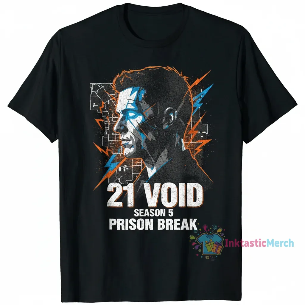 Michael Scofield Season 5 "21 Void Prison Break" Heavyweight Men's T-Shirt - Black (Size S) 1 Michael Scofield Season 5 "21 Void Prison Break" Heavyweight Men's T-Shirt - Black (Size S)