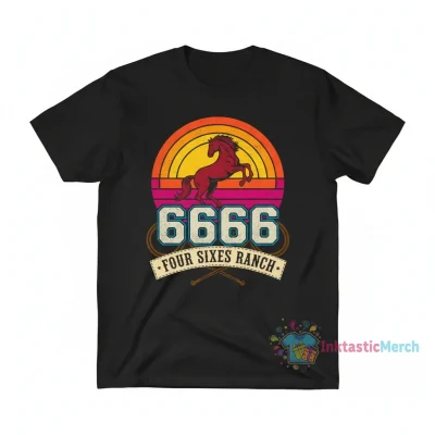 6666 Ranch Four Sixes Ranch Men's Classic Blank T-Shirt - Black, Size S