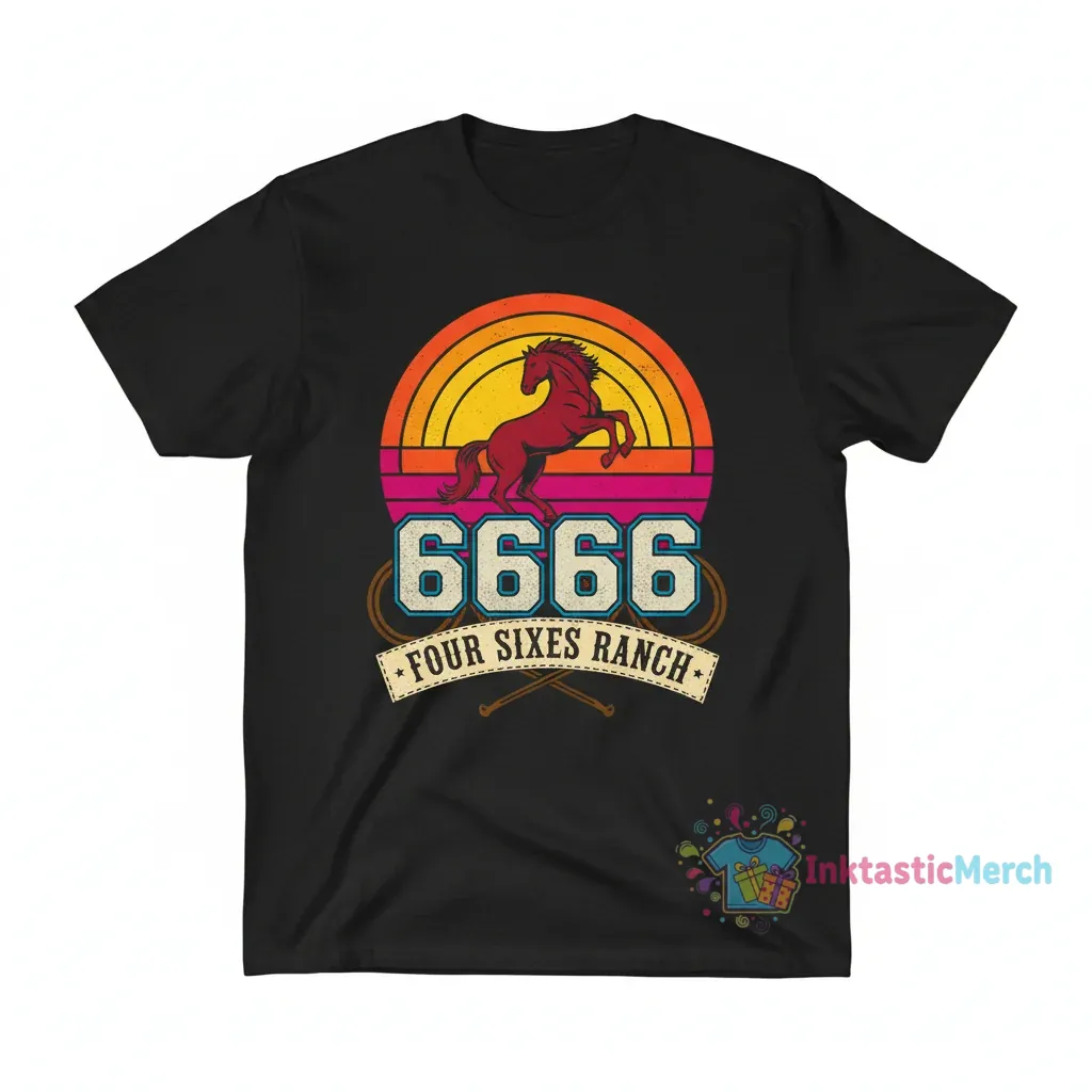 6666 Ranch Four Sixes Ranch Men's Classic Blank T-Shirt - Black, Size S 1 6666 Ranch Four Sixes Ranch Men's Classic Blank T-Shirt - Black, Size S
