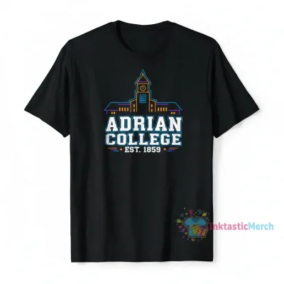 Adrian College Since 1859 Men's Heavyweight T-Shirt - Black, Size S