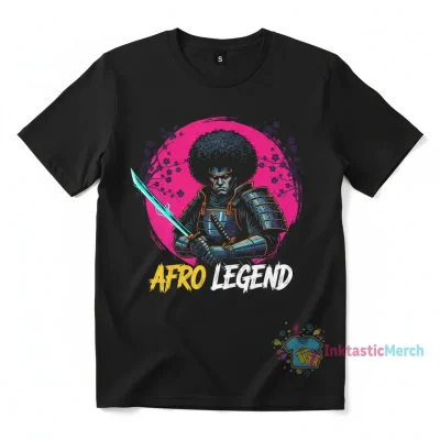 AFRO HAIR SAMURAI T-Shirts Men's Heavyweight T-shirt