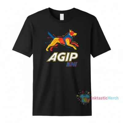 Agip Eni Oil Gas Company Men's Heavyweight Black T-Shirt - Size S