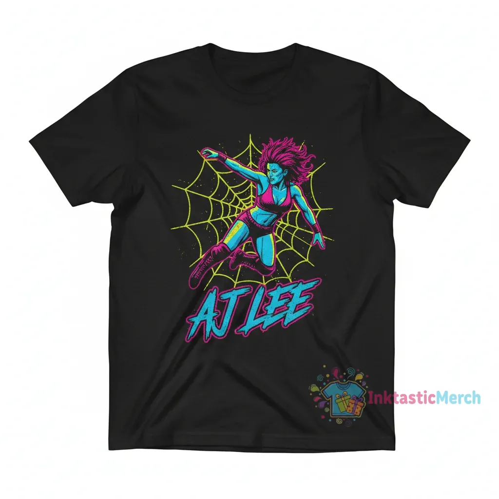 AJ Lee WWE Superstar Women's Wrestling Pose Vintage T-Shirt 1 AJ Lee WWE Superstar Women's Wrestling Pose Vintage T-Shirt