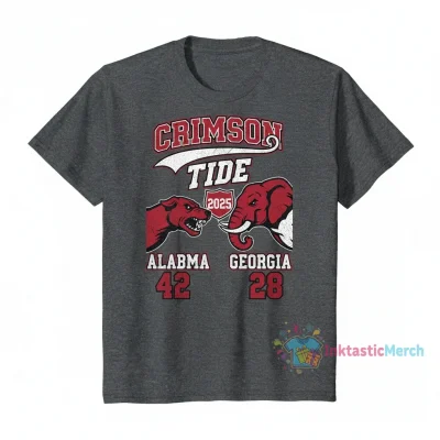 Alabama Crimson Tide vs Georgia Bulldogs 2025 Score T-Shirt