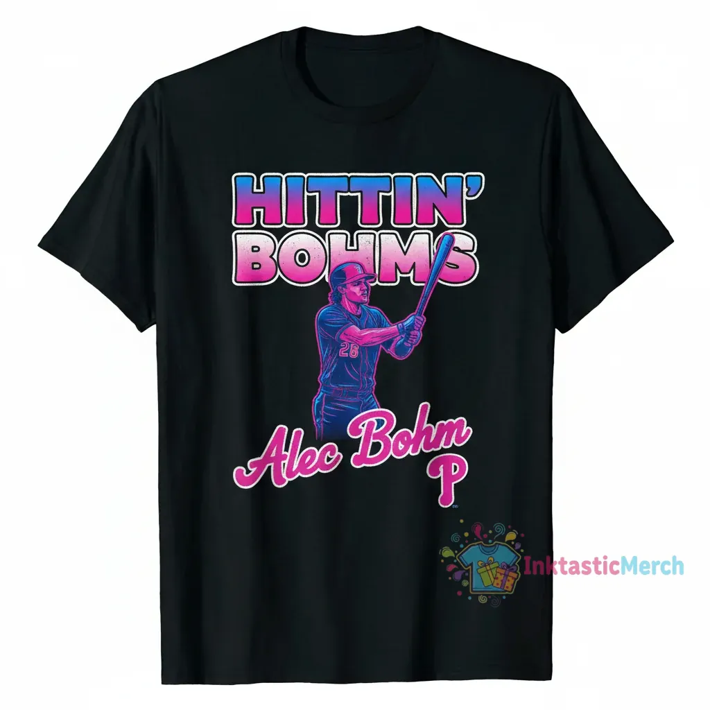 Alec Bohm "Hittin’ Bohms" Philadelphia Phillies Signature T-Shirt 1 Alec Bohm "Hittin’ Bohms" Philadelphia Phillies Signature T-Shirt
